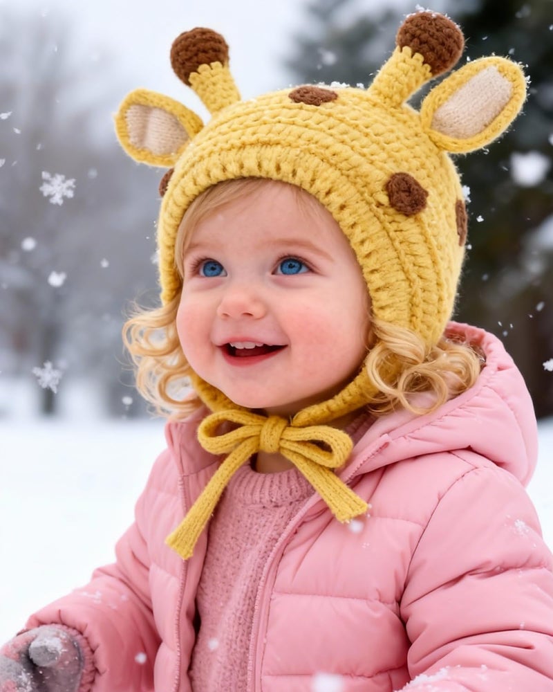 MINGSEECESS Kids Knitted Beanie Hat Cute Frog Cartoon Winter Warmer Cap with Big Eyes for Baby Boys Girls - Image 2